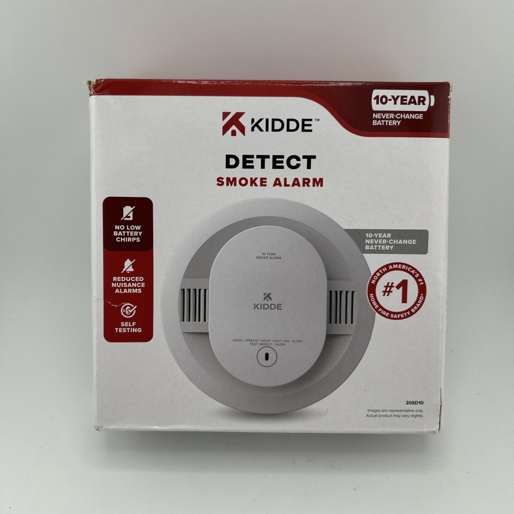 Kidde 20SD10: Detect Smoke Alarm - 10-Year Never-Change Battery